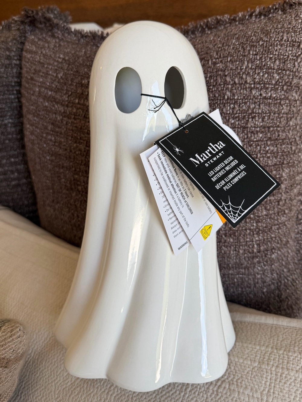 Martha Stewart Glossy White Ceramic Ghost Decor